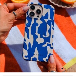 Abstract Blue and White iPhone Case with Artistic Design